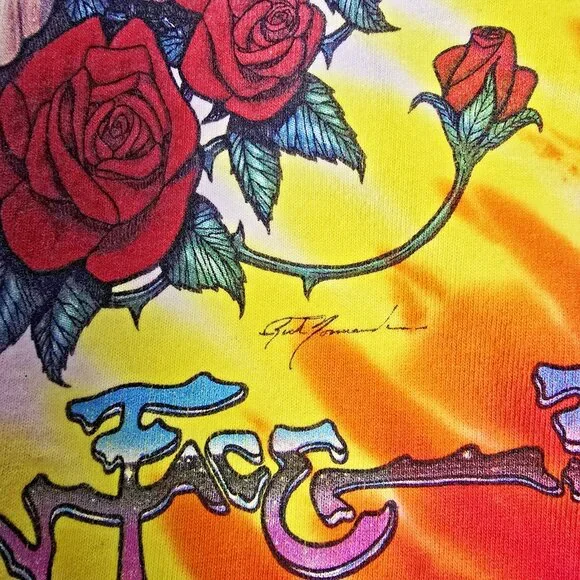 1992 Grateful Dead Space Your Face Liquid Blue Tie Dye Shirt Large Vintage - Picture 5 of 16